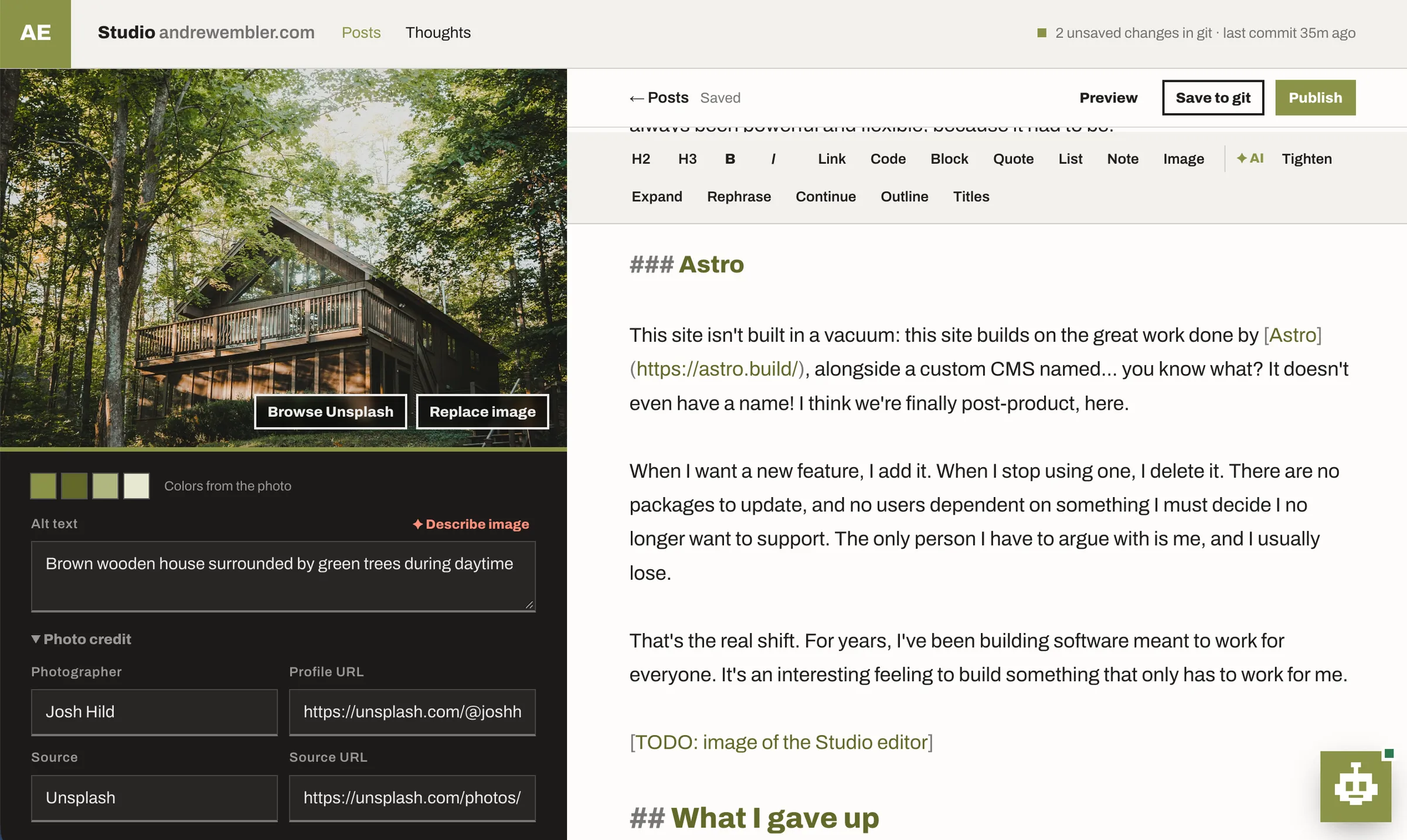 CMS editor